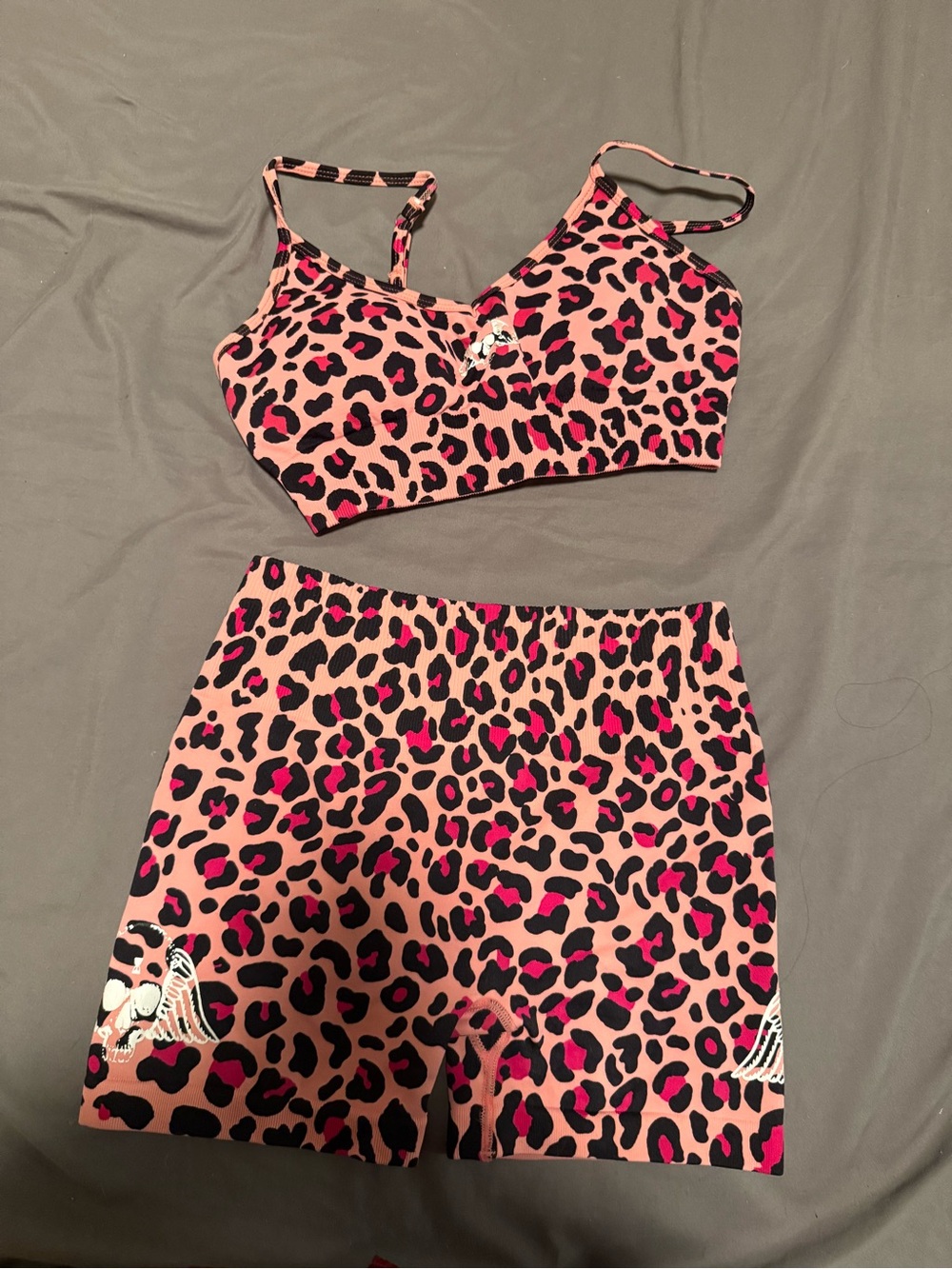 Civil regime Pink Leopard Print Bra